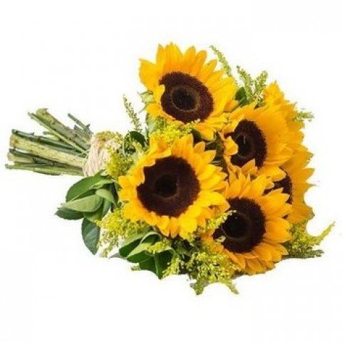 Buquê de Girassol 40cm com 5 Flores (Rústico)